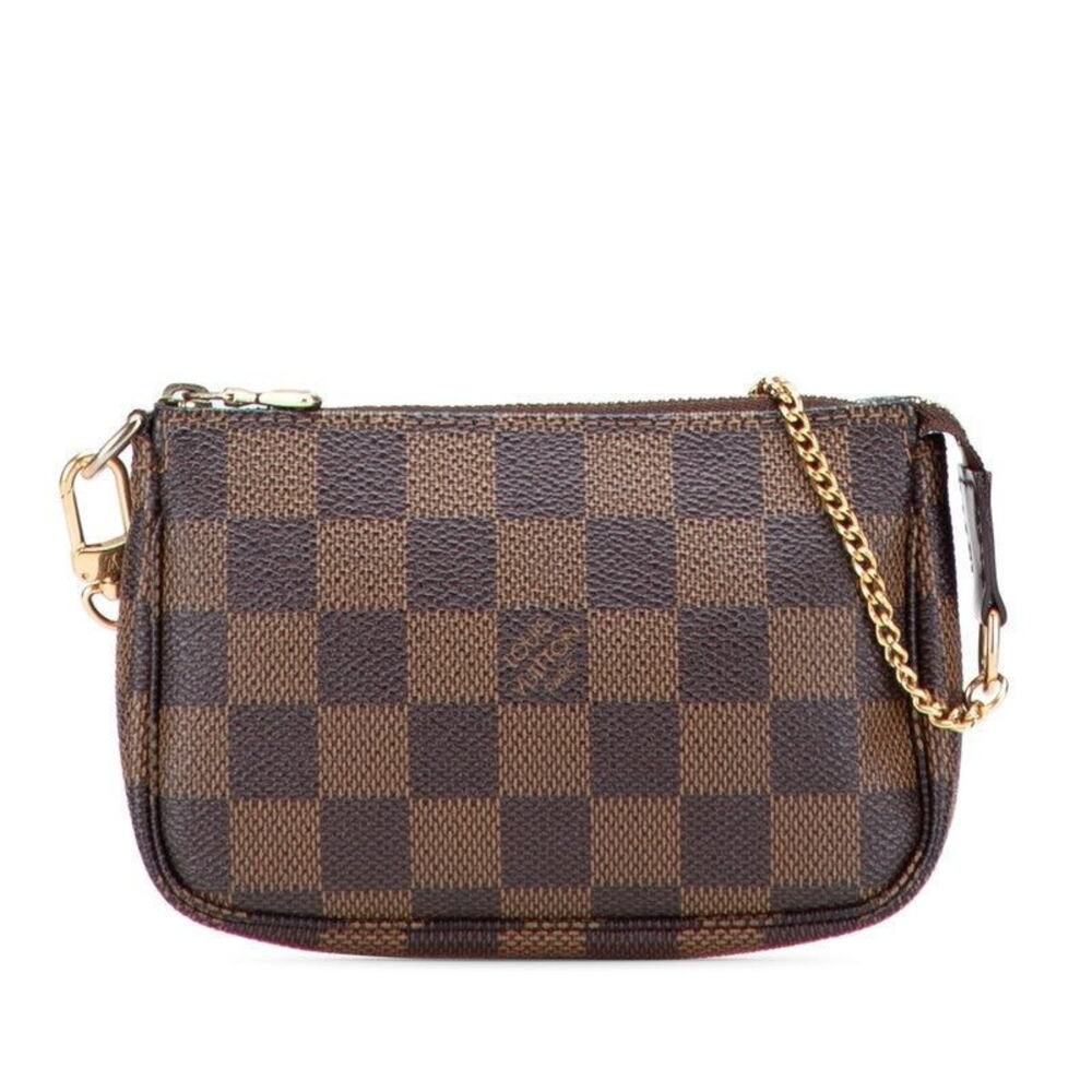 Louis Vuitton Damier Ebene Mini Pochette Accessoires Pouch Brown